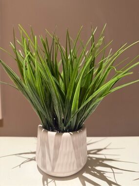 Artificial Grass Arrangement in Ceramic Pot